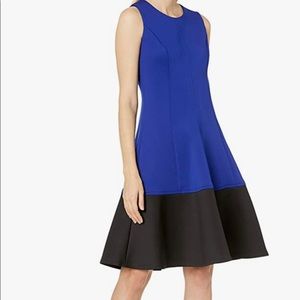 NWT Calvin Klein Women's Missy Color Block fit and Flare Dress